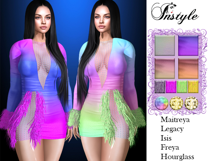 InStyl -Chameleon Dress - Fatpac v1(Maitreya,Legacy,Isis,Freya,Hourglass)