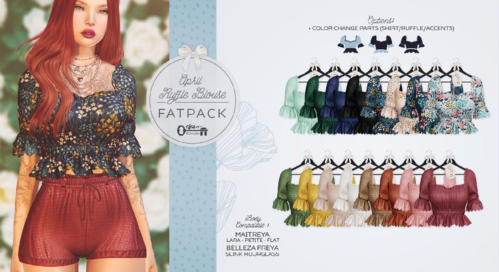 The Secret Store - April Ruffle Blouse - Maitreya Lara & Petite & Flat, Belleza Freya, Slink Hourglass - Fatpack