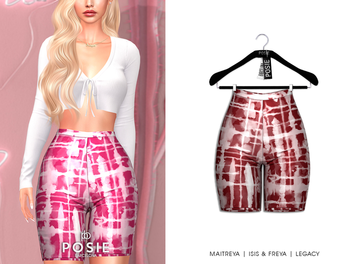 POSIE - Brandi Tie Dye Bike Short .BURGUNDY