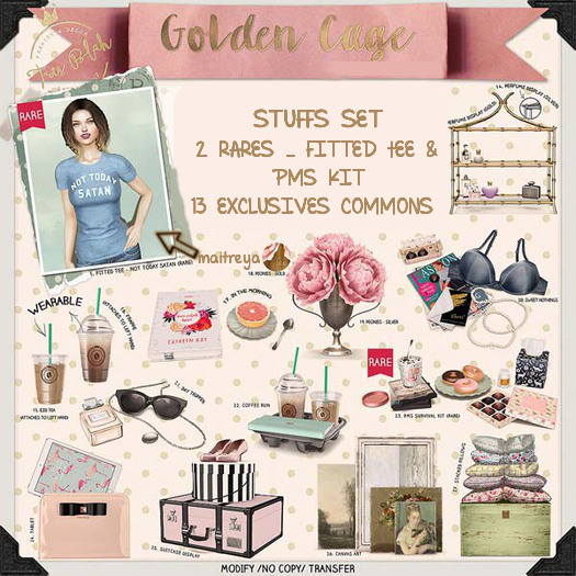 -tres blah- Fitted Tee (Isis) - Nude