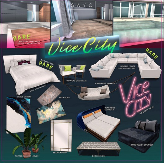 SAYO - Vice City Gacha - Biscayne Area Rug 01 - COMMON