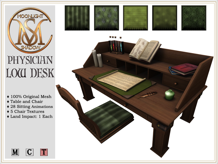 "Moon_Sha" Physician Low Desk (Boxed)