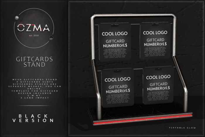.OZMA.  Giftcards Stand - Black