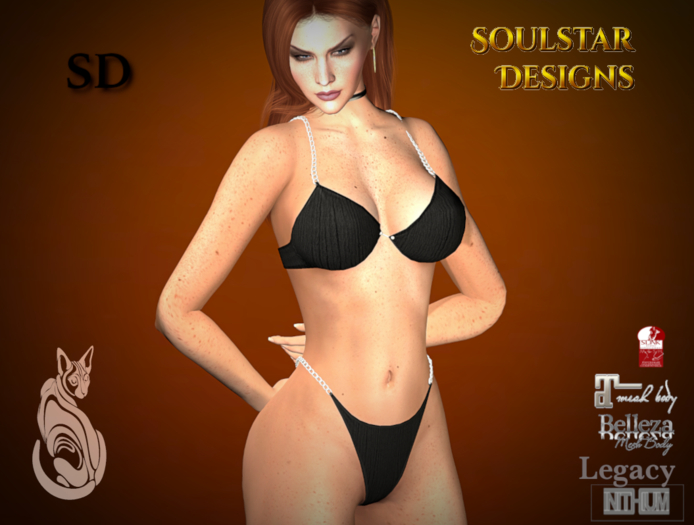 Chained Bikini  Gauze Black