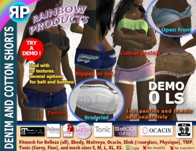 Demo Denim and Cotton Shorts