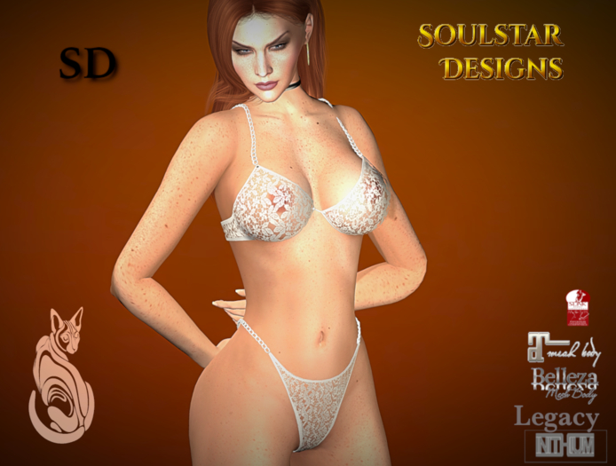 Chained Bikini  Lace Ivory