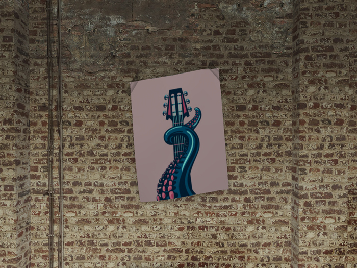 [BOY] TAPED POSTER - GUITAR OCTOPUS