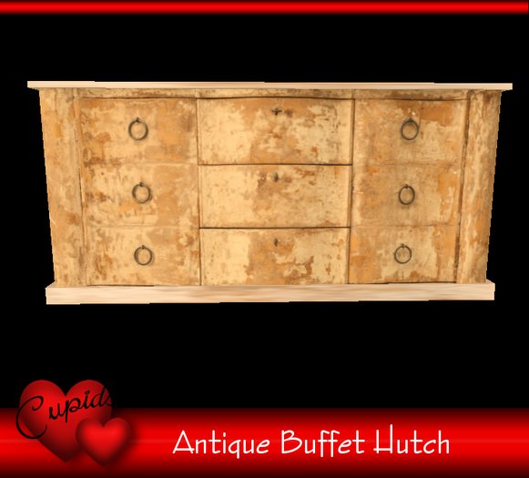 Painted Cracked Antique Buffet