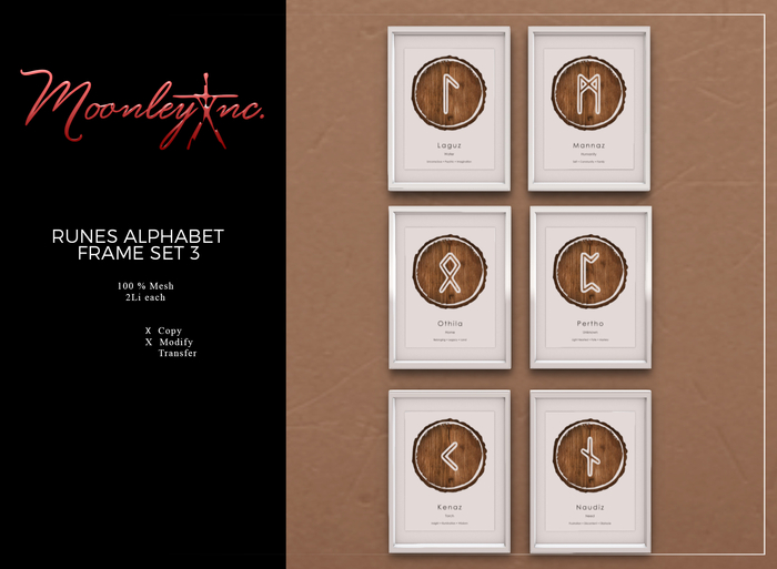 Moonley Inc. - Runes Alphabet Frame Set 3