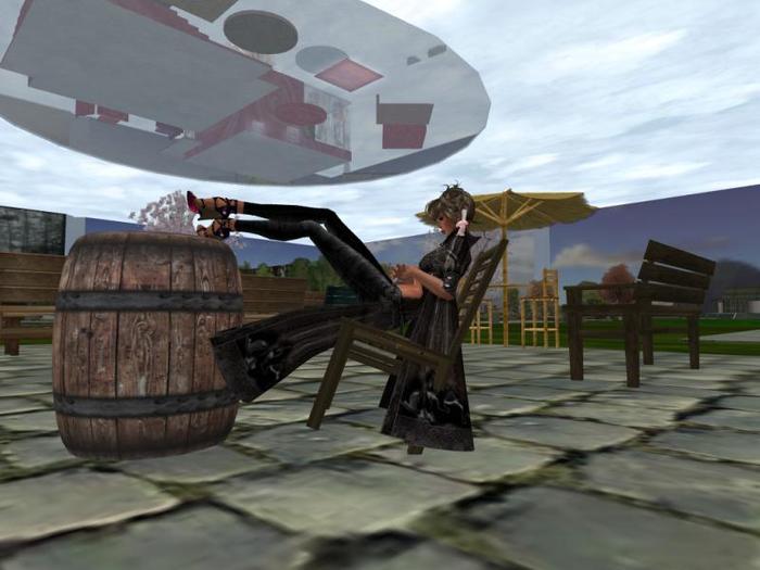 Sit with feet on barrel (One of the items in my beach and beach items section)