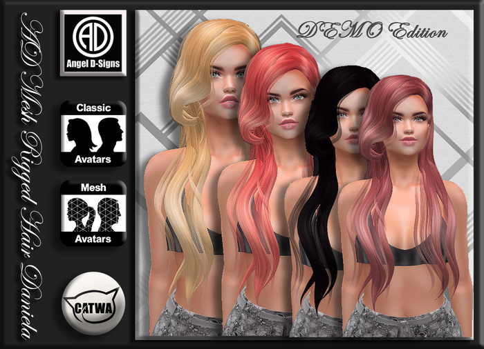 AD Mesh Rigged Hair Daniela DEMO Edition