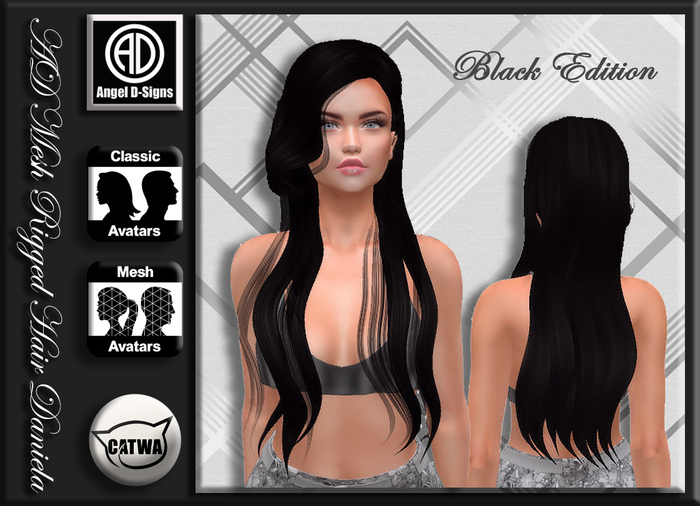 AD Mesh Rigged Hair Daniela Black Edition