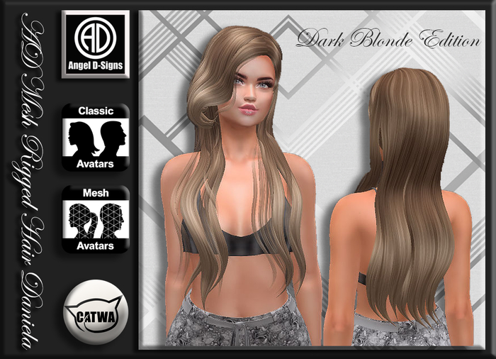 AD Mesh Rigged Hair Daniela Dark Blonde Edition