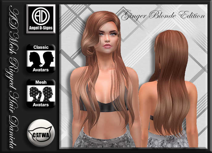 AD Mesh Rigged Hair Daniela Ginger Blonde Edition