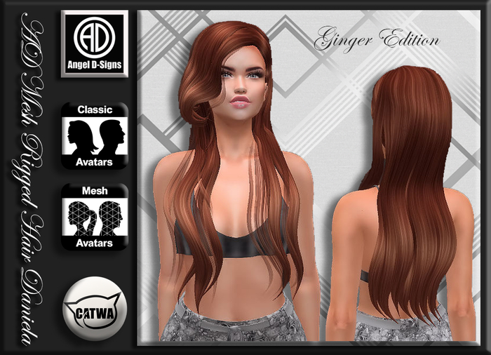 AD Mesh Rigged Hair Daniela Ginger Edition