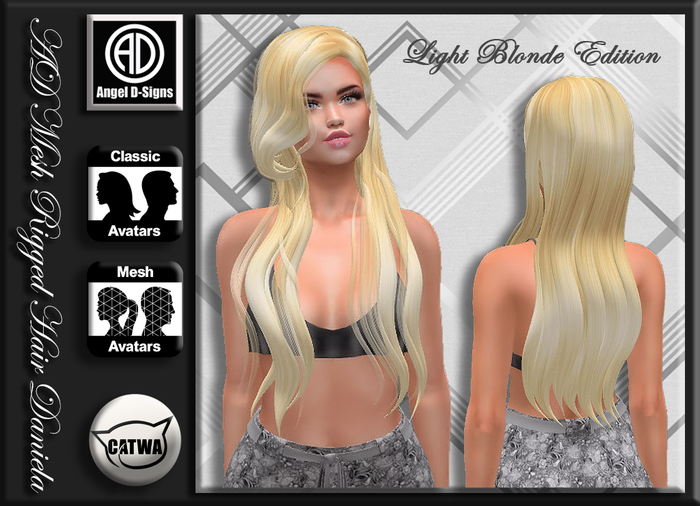 AD Mesh Rigged Hair Daniela Light Blonde Edition