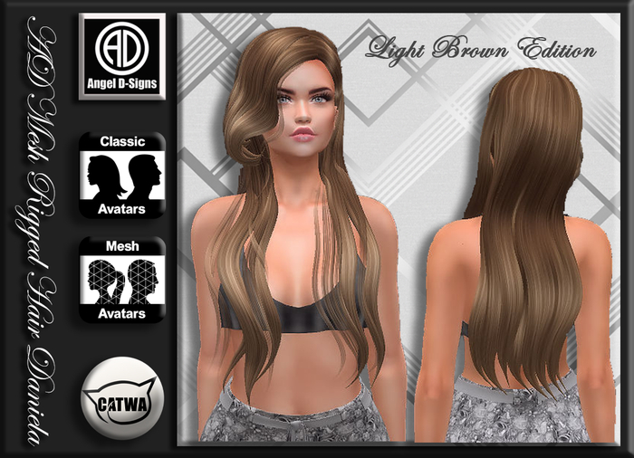 AD Mesh Rigged Hair Daniela Light Brown Edition