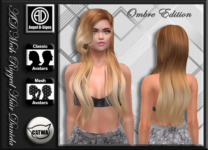 AD Mesh Rigged Hair Daniela Ombre Edition