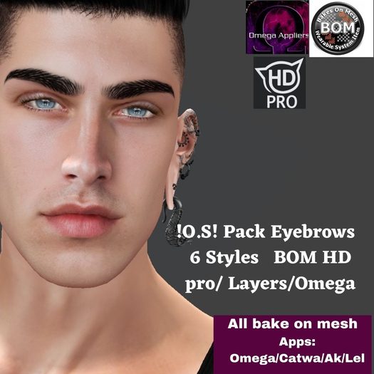 !O.S! Pack Eyebrows  6 Styles   BOM HD pro/ Layers/Omega
