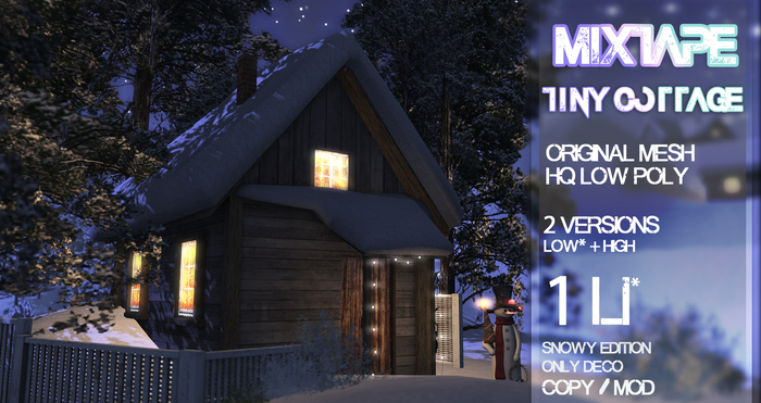 MIXTAPE Buildings - tiny cottage snowy version 