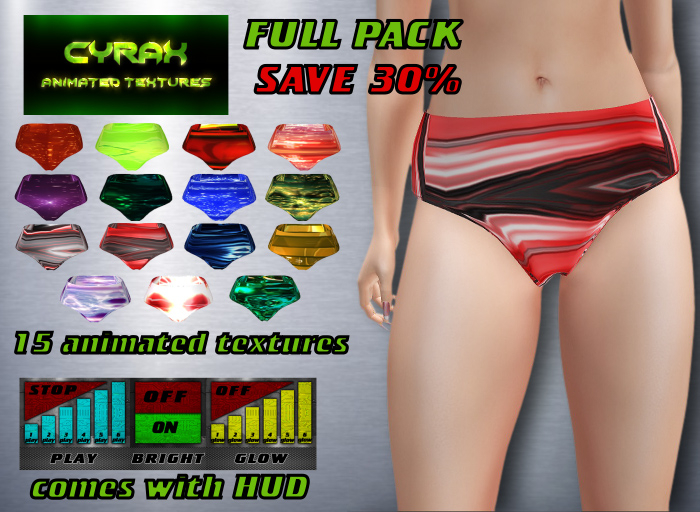 Bikini for Maitreya, Belleza, Slink, Tonic-Animated Texture-Model B2-FULL PACK