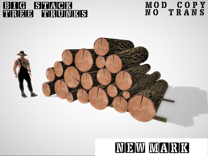 big stack tree trunks