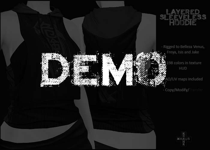 krankhaus - Layered Sleeveless Hoodie - Belleza DEMO