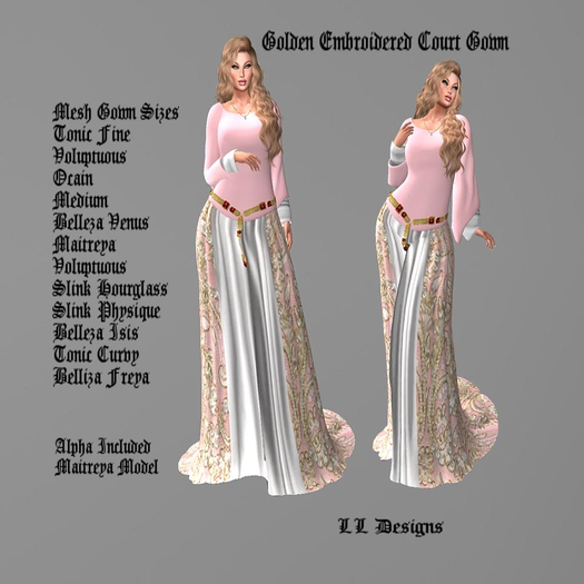Golden Embroidered Court Gown