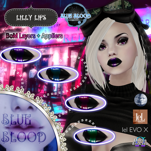 +Blue Blood+ Lilly Lips - Color Center Set