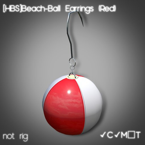 [HBS]Beach-Ball Earrings (Red)