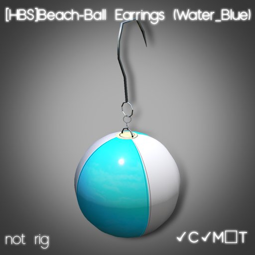 [HBS]Beach-Ball Earrings (Water Blue)