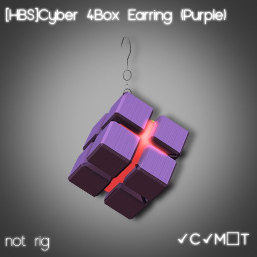 [HBS]Cyber 4Box Earring (Purple)