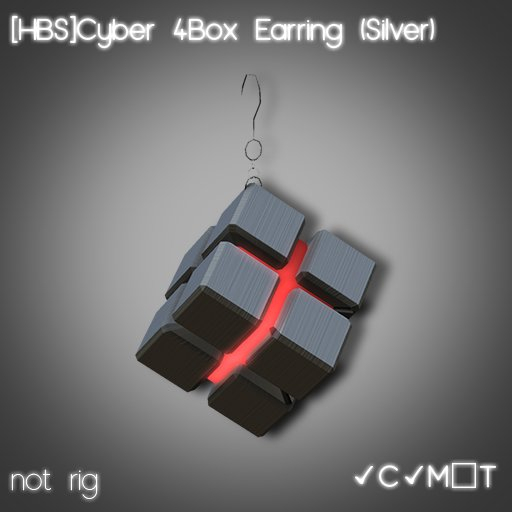 [HBS]Cyber 4Box Earring (Silver)