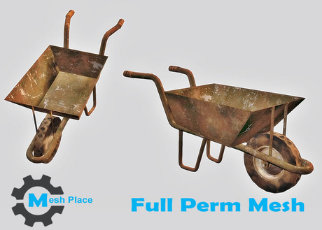 Second Life Marketplace - Mesh Place - Wheelbarrow 2 - Full Perm Mesh