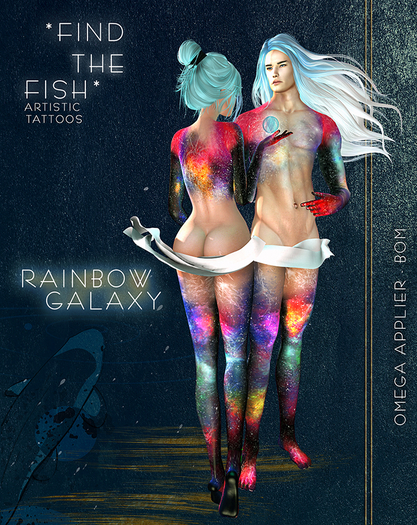 *Find the Fish* Colorful Galaxy Rainbow 