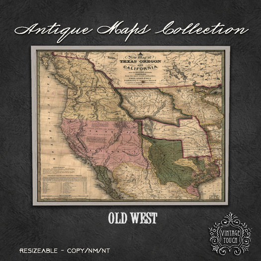 Vintage Touch Antique Map (Old West)