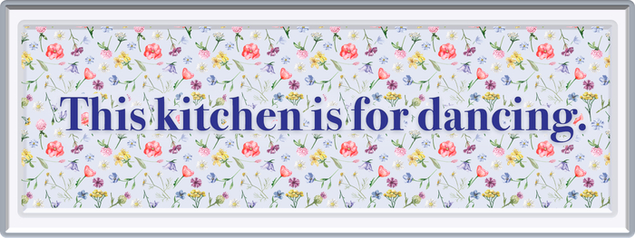 Callipepper- Kitchen Is For Dancing- blue Long Sign