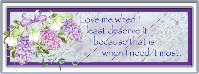 Callipepper -Love me most -Lilacs-PurpleLong Sign