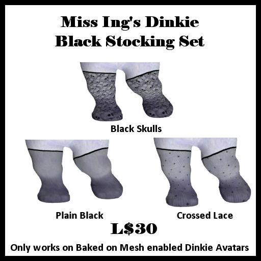 Miss Ing's Dinkie Black Stocking Set BOM