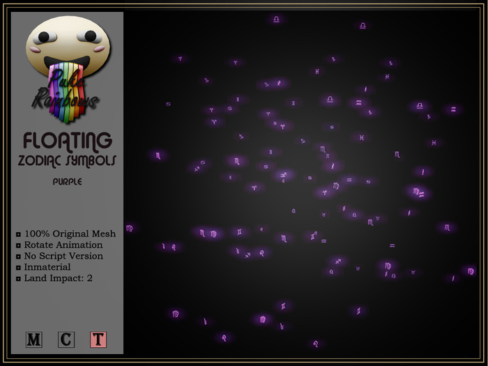 [PR] Floating Zodiac Symbols - Purple (Boxed)
