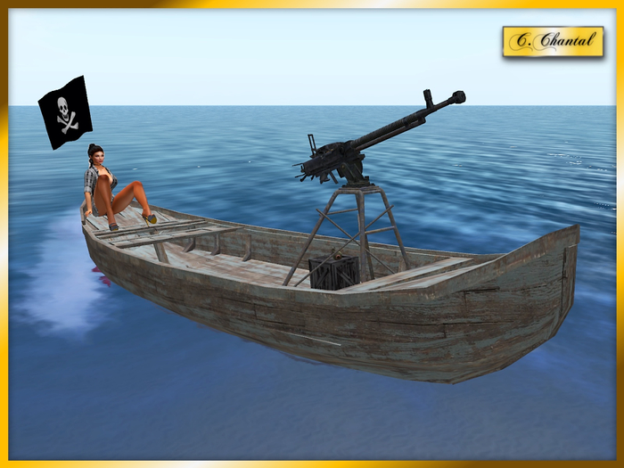 C.CHANTAL Java Sea Pirate Motorboat with Gun (32 LI)