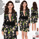 DEEP V NECK PRINTED DRESS,ALL BODIES