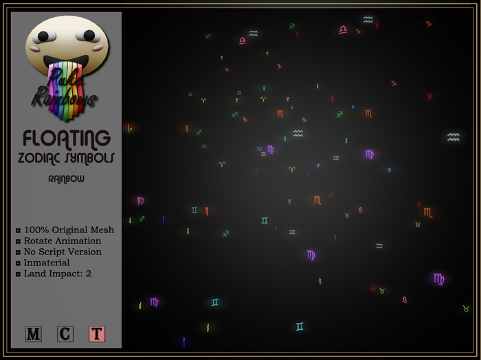 [PR] Floating Zodiac Symbols - Rainbow (Boxed)