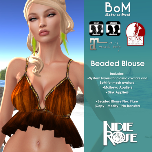 INDIE ROSE - TMP - Beaded Blouse Installer - Black