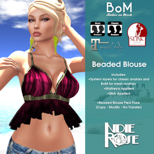 INDIE ROSE - TMP - Beaded Blouse Installer - Black