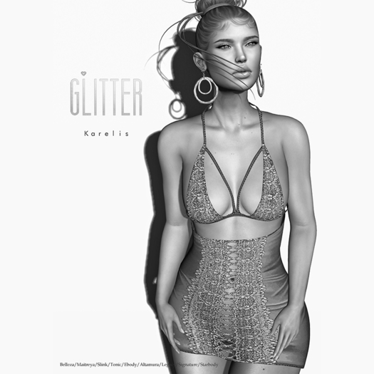 Glitter DEMO Karelis Fitmesh Dress