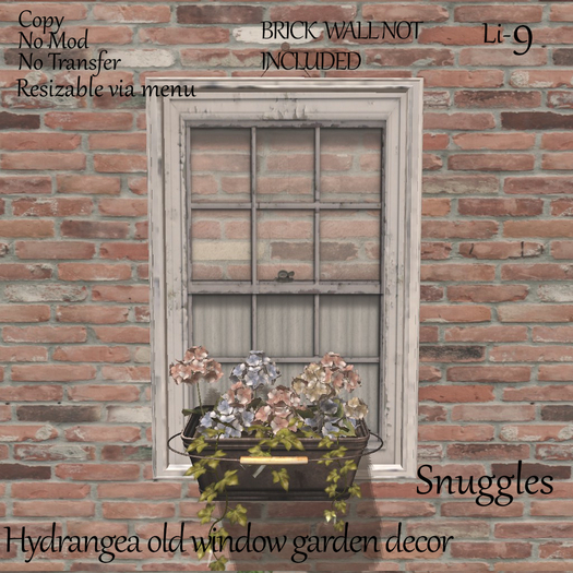 Hydrangea old window garden decor By Snuggles 