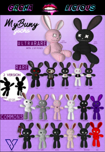 ::VOND:: MYBUNNY GACHA - HOLD BLACK  (wearme)