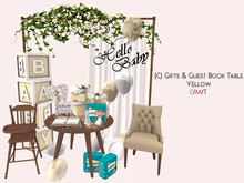 {C} Gifts & Guest Book Table - Yellow