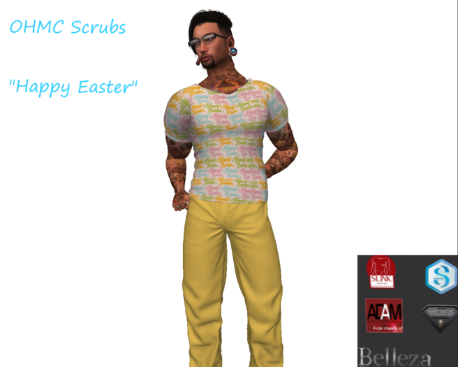 Happy Easter Scrubs Men